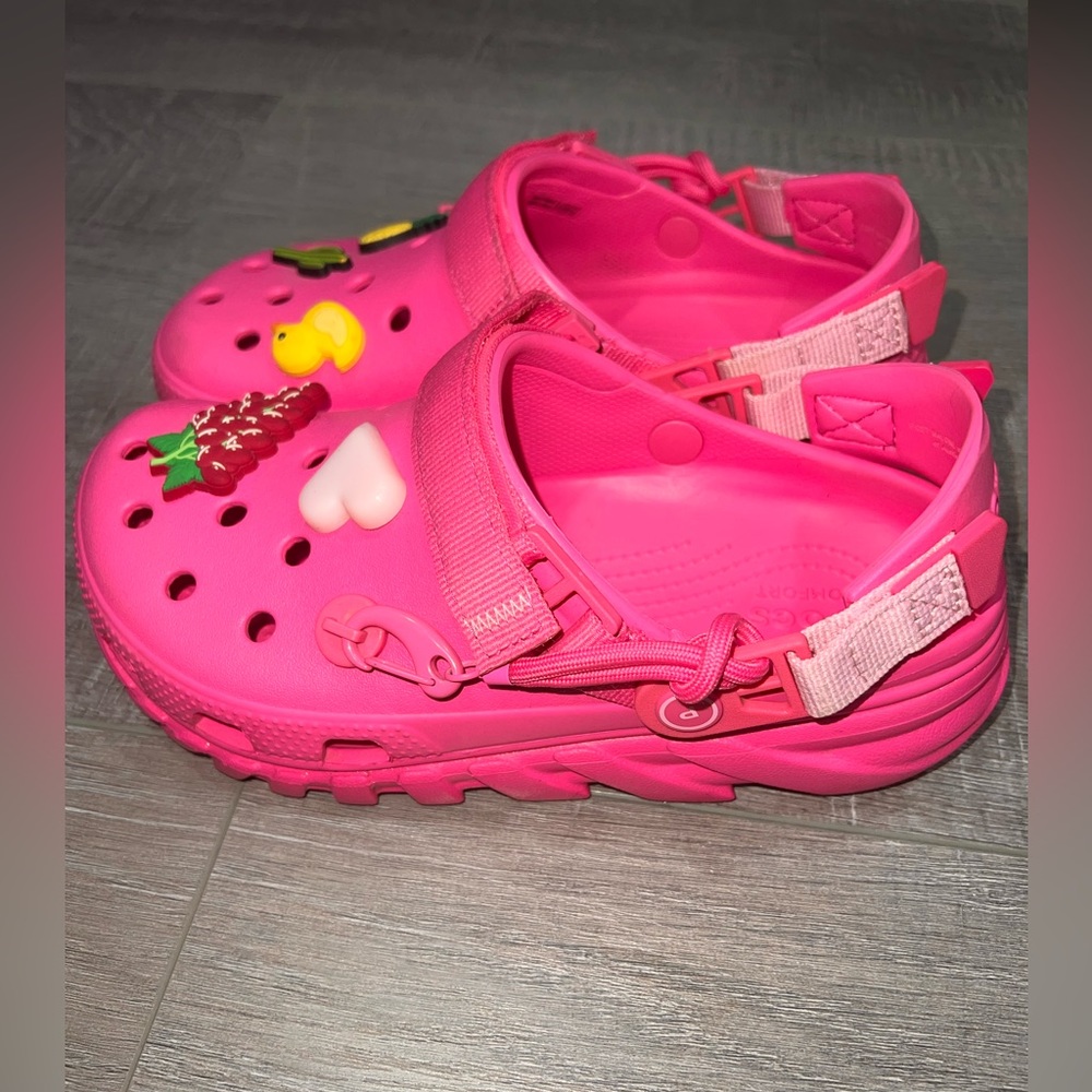 Limited Edition Post Malone Pink Crocs with Gibbits